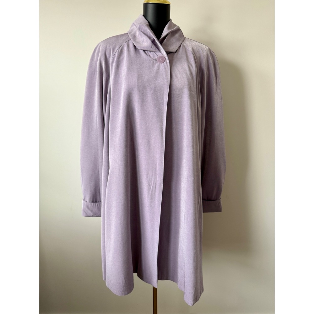 Gallery Woman Lavender Purple Sueded Microfiber Swing Coat Plus Size 2X